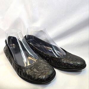 The Flexx Dolce Gunmetal leather comfort stretchy ballet flat shoes US 8.5